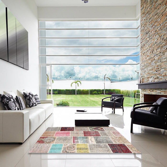 Square Machine Washable Contemporary Dark Almond Brown Rug in a Living Room, wshcon1424