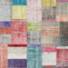 Square Contemporary Mauve Taupe Purple Patchwork Rug, con1429