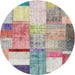 Sideview of Contemporary Mauve Taupe Purple Patchwork Rug, con1429