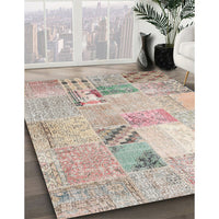 Contemporary Desert Sand Beige Patchwork Rug, con1431