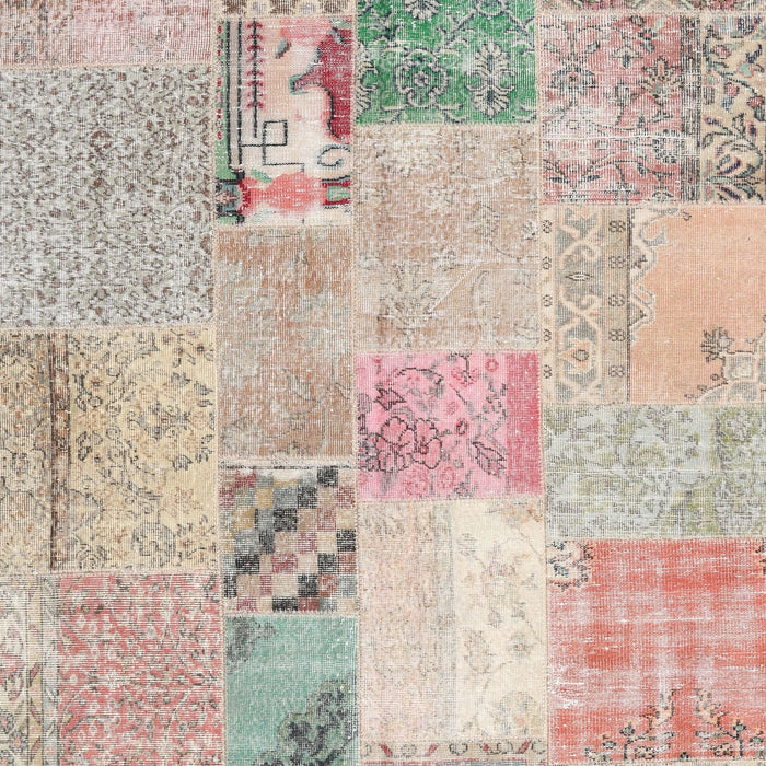 Contemporary Desert Sand Beige Patchwork Rug, con1431