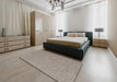 Machine Washable Contemporary Tan Brown Rug in a Bedroom, wshcon1434