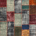 Square Contemporary Reddish Brown Patchwork Rug, con1437