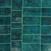 Sideview of Machine Washable Contemporary Teal Green Rug, wshcon1439