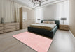 Machine Washable Contemporary Pastel Pink Rug in a Bedroom, wshcon143