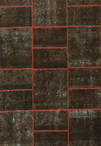 Machine Washable Contemporary Night Red Rug, wshcon1441