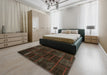 Contemporary Red Modern Rug in a Bedroom, con1441