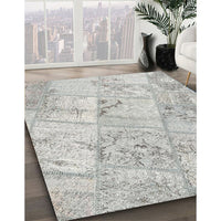 Contemporary Dark White Beige Patchwork Rug, con1442