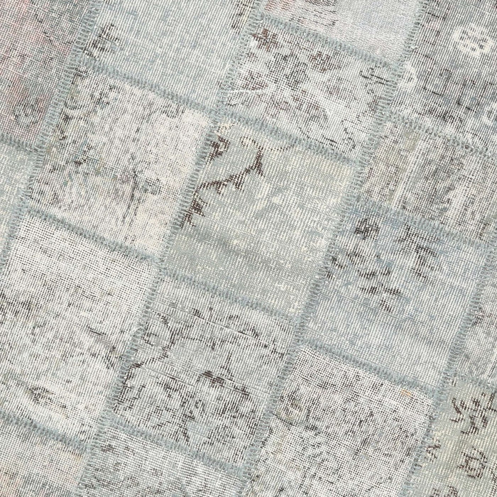 Contemporary Dark White Beige Patchwork Rug, con1442