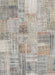 Contemporary Pale Silver Gray Patchwork Rug, con1443