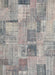 Contemporary Pale Silver Gray Patchwork Rug, con1444