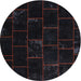 Square Machine Washable Contemporary Charcoal Black Rug, wshcon1445