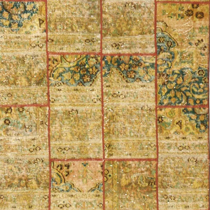 Contemporary Orange Patchwork Rug, con1449