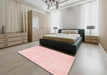 Machine Washable Contemporary Pastel Pink Rug in a Bedroom, wshcon144