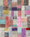 Contemporary Raspberry Purple Patchwork Rug, con1451