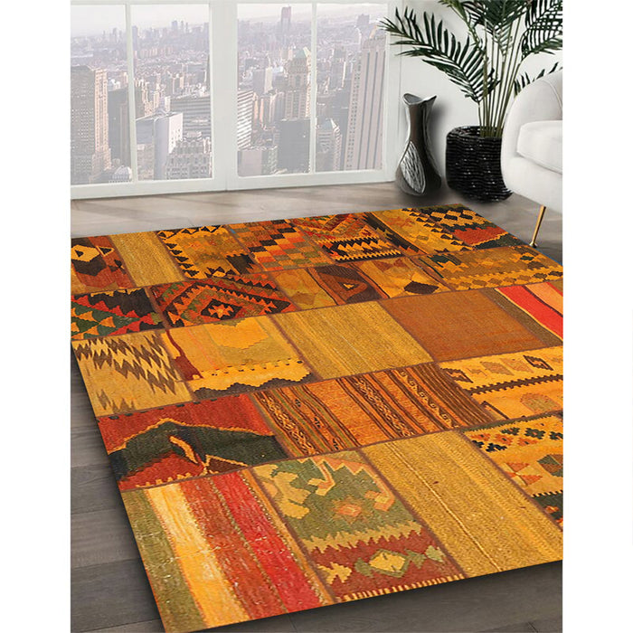 Machine Washable Contemporary Mahogany Brown Rug in a Family Room, wshcon1453