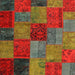 Square Contemporary Brown Patchwork Rug, con1454