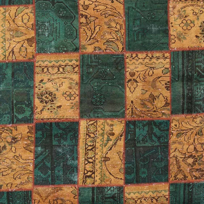 Contemporary Dark Brown Patchwork Rug, con1455