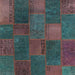 Sideview of Machine Washable Contemporary Green Rug, wshcon1456
