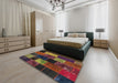 Machine Washable Contemporary Sienna Brown Rug in a Bedroom, wshcon1457