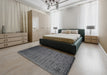 Contemporary Gray Modern Rug in a Bedroom, con1458