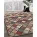 Contemporary Reddish Brown Modern Rug in Family Room, con1459