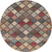 Sideview of Contemporary Reddish Brown Modern Rug, con1459