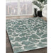 Contemporary Green Modern Rug in Family Room, con1463