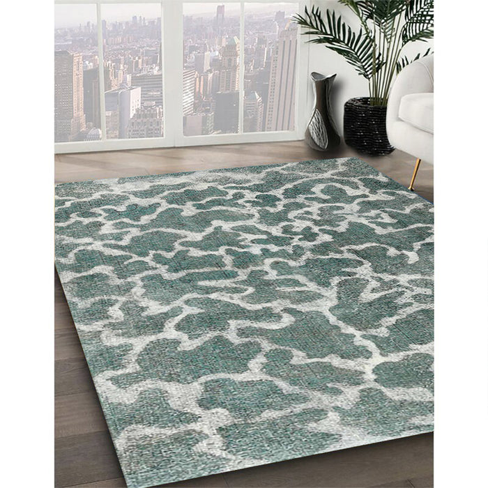 Machine Washable Contemporary -Sea Green Rug in a Family Room, wshcon1463