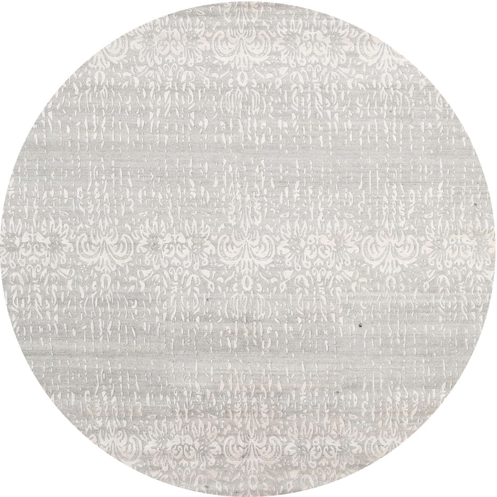 Square Machine Washable Contemporary Pale Silver Gray Rug, wshcon1464