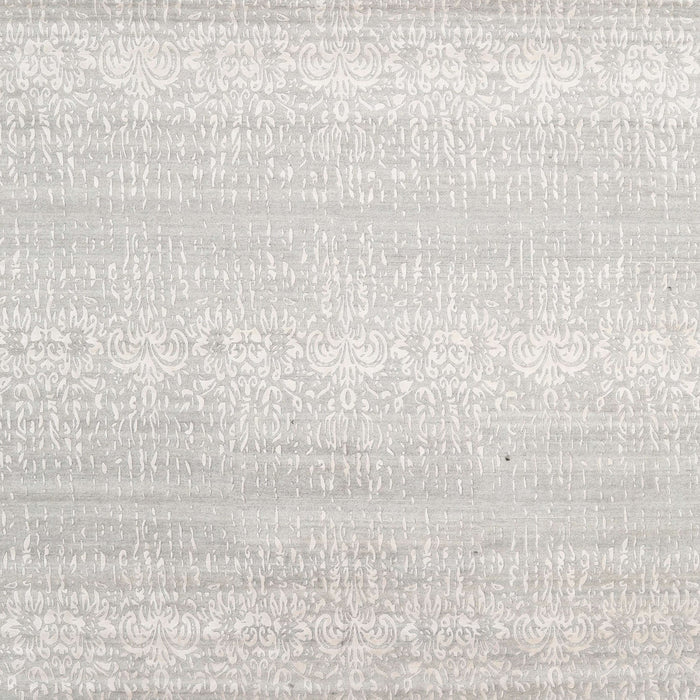 Square Contemporary Pale Silver Gray Modern Rug, con1464