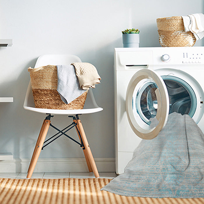 Machine Washable Contemporary Gulf Blue Rug in a Washing Machine, wshcon1465