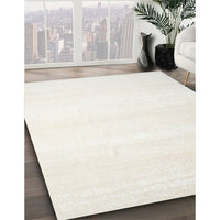 Contemporary White Gold Solid Rug, con1466