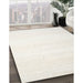 Contemporary White Gold Solid Rug in Family Room, con1466