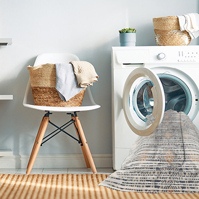 Machine Washable Contemporary Dark Gray Rug in a Washing Machine, wshcon1468