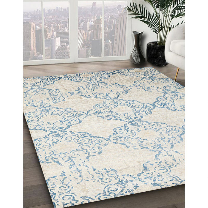 Machine Washable Contemporary White Gold Rug in a Family Room, wshcon1470