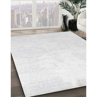 Contemporary Platinum Gray Solid Rug, con1472