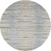 Sideview of Contemporary Pale Silver Gray Modern Rug, con1473