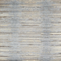 Square Contemporary Pale Silver Gray Modern Rug, con1473