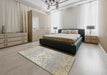 Machine Washable Contemporary Tan Brown Rug in a Bedroom, wshcon1477