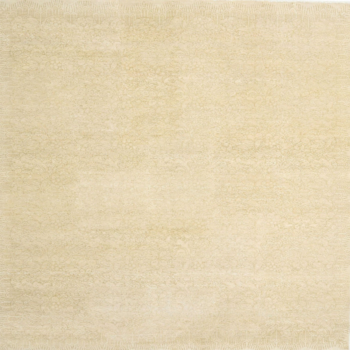 Square Contemporary Khaki Gold Solid Rug, con1478