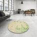 Round Machine Washable Contemporary Brown Gold Rug in a Office, wshcon147