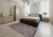 Contemporary Chestnut Brown Modern Rug in a Bedroom, con1480