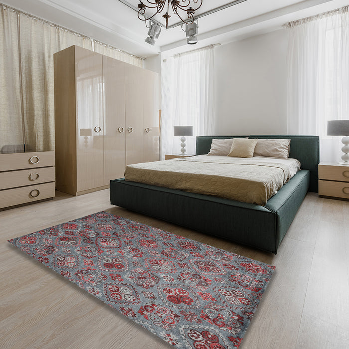 Machine Washable Contemporary Chestnut Brown Rug in a Bedroom, wshcon1480