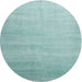 Square Machine Washable Contemporary Tiffany Blue Rug, wshcon1482