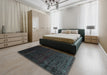 Machine Washable Contemporary Midnight Gray Rug in a Bedroom, wshcon1485