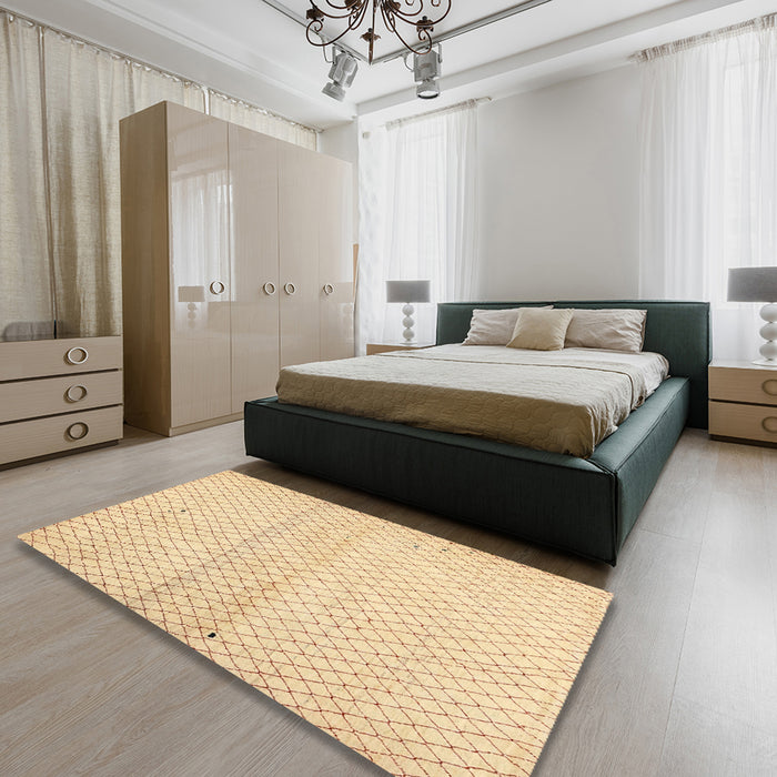 Machine Washable Contemporary Sand Brown Rug in a Bedroom, wshcon1487