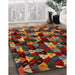 Machine Washable Contemporary Saffron Red Rug in a Family Room, wshcon1488