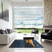 Square Machine Washable Contemporary Carbon Gray Rug in a Living Room, wshcon1489