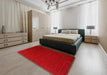 Machine Washable Contemporary Red Rug in a Bedroom, wshcon148